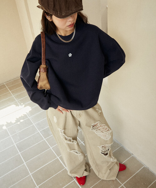 「PUBLUX」 スウェットカットソー「MARY QUANTコラボ」 フリ- ナチュラル レディース_画像5