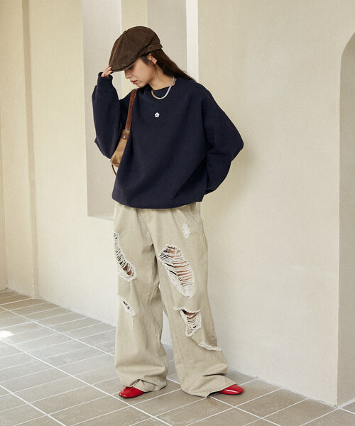 「PUBLUX」 スウェットカットソー「MARY QUANTコラボ」 フリ- ナチュラル レディース_画像7