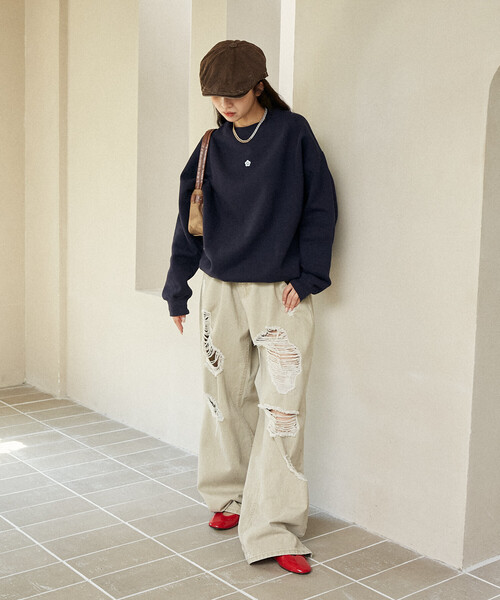 「PUBLUX」 スウェットカットソー「MARY QUANTコラボ」 フリ- ナチュラル レディース_画像8