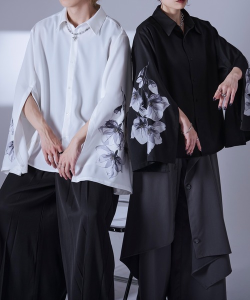 「Ellno Loset」 長袖シャツ MEDIUM ブラック メンズ_画像4