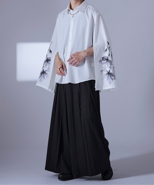 「Ellno Loset」 長袖シャツ MEDIUM ブラック メンズ_画像6