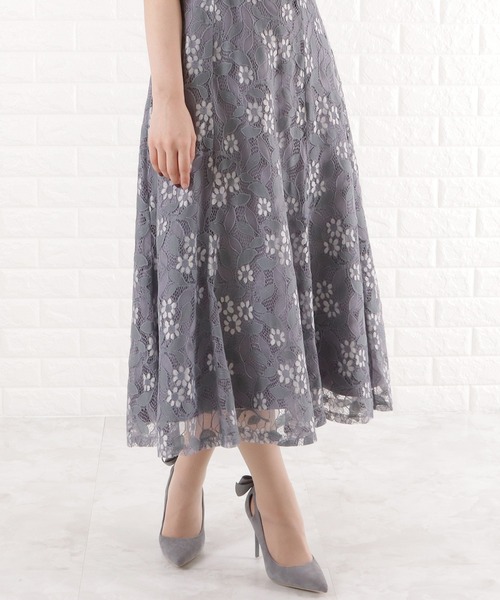 「Lace Ladies」 半袖ワンピース L ネイビー レディース_画像6