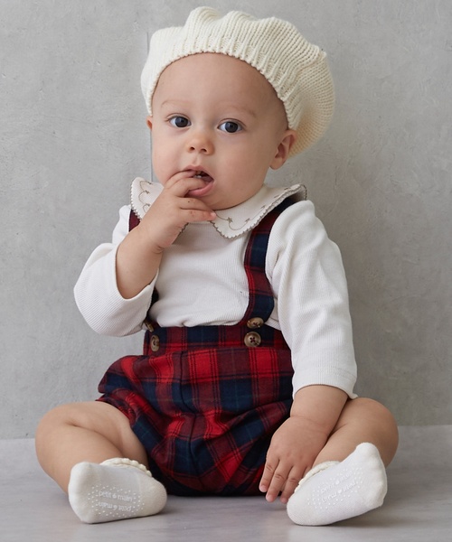 petit main ベビー 衿刺しゅうサロペットセット : ZOZOTOWN Yahoo!店