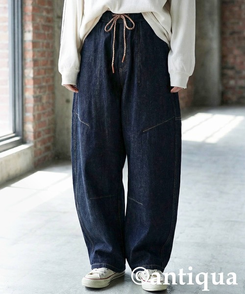 新品未使用♥️アンティカ　カーブデニムパンツ antiqua（アンティカ） ジーンズ デニム デニムパンツ 立体カーブ