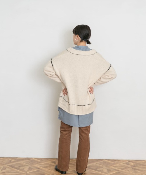 「UR Lab.」 ニットカーディガン FREE オフホワイト レディース_画像5