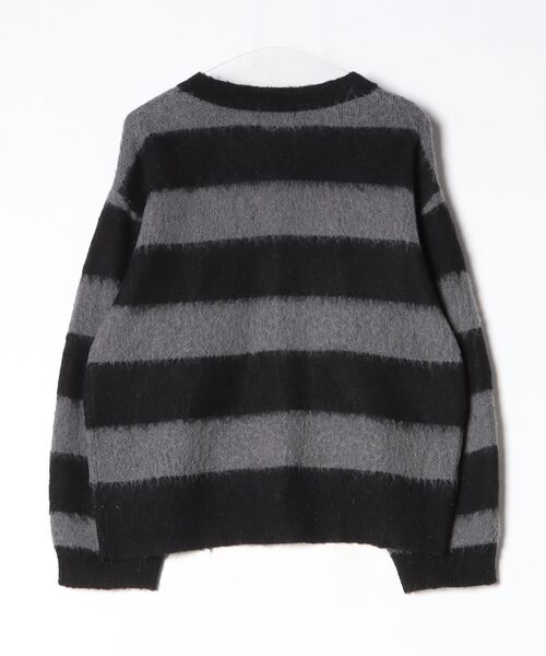 「mando」 ボーダー柄長袖ニット M ブラック レディース_画像2