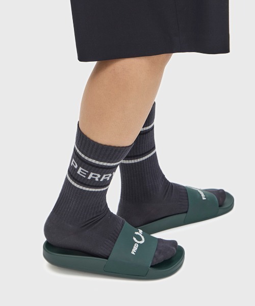 fred perry ロゴスライダーサンダル 27.0 ダークグリーン FRED PERRY（フレッドペリー） スポーツサンダル サンダル Branded