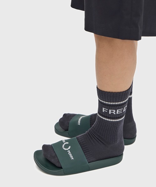 fred perry ロゴスライダーサンダル 27.0 ダークグリーン FRED PERRY（フレッドペリー） スポーツサンダル サンダル Branded