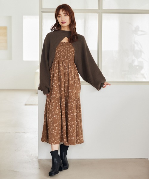 「mysty woman」 コンビワンピース FREE ベージュ レディース_画像4