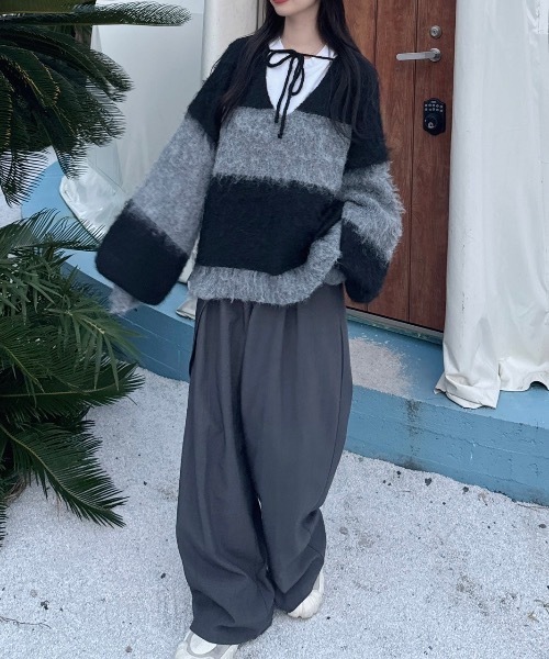 「nemne store」 長袖ニット SMALL グレー レディース_画像6