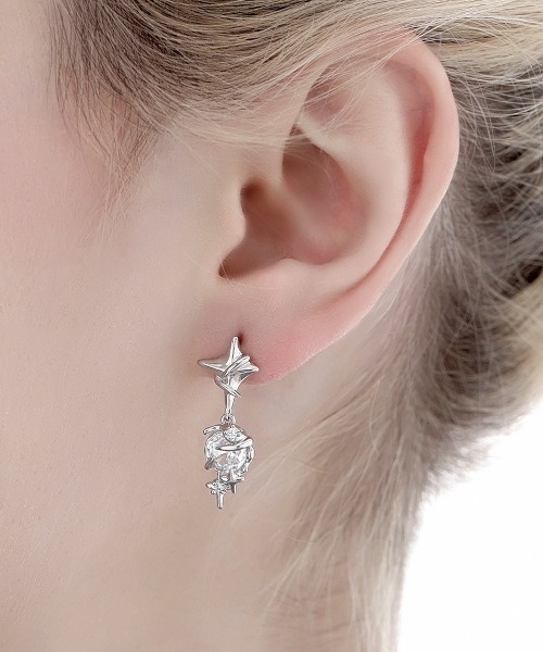 MASHIRO ピアス 「MASHIRO」スターダストY2Kモチーフドロップペア