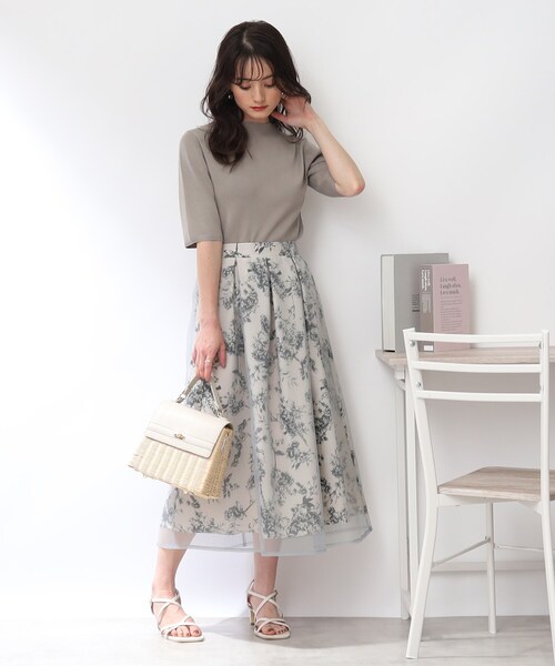 「couture brooch」 フレアスカート 38 ブラック レディース_画像2