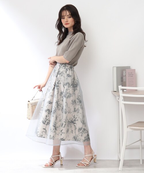 「couture brooch」 フレアスカート 38 ブラック レディース_画像3