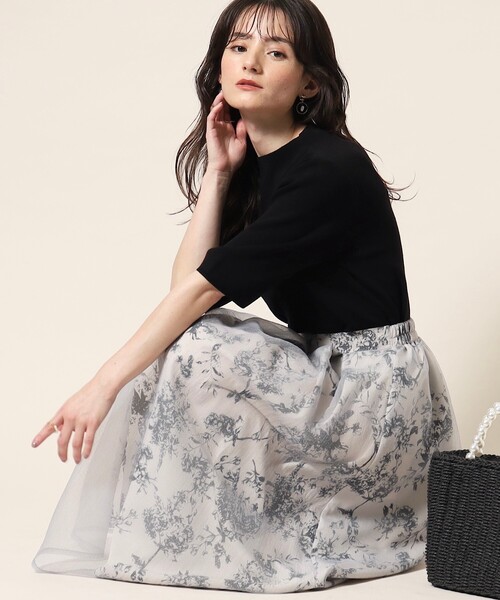 「couture brooch」 フレアスカート 38 ブラック レディース_画像7