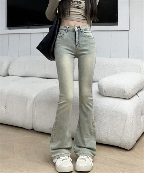 「FREE STYLISTS」 ブーツカットデニムパンツ 2XL ブラック レディース_画像3