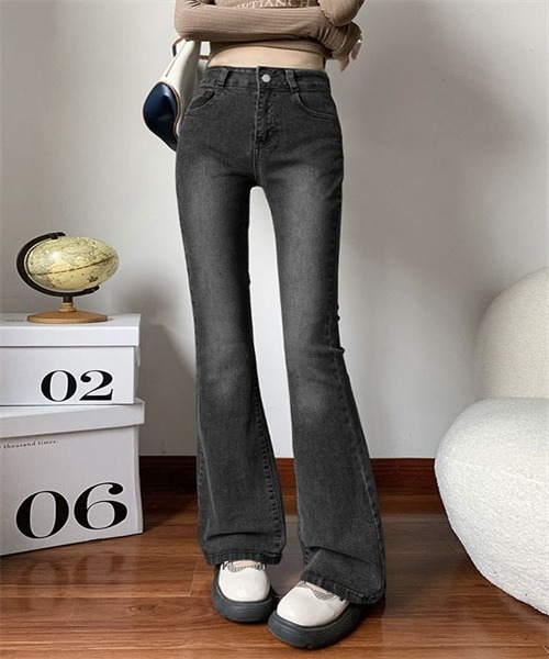 「FREE STYLISTS」 ブーツカットデニムパンツ 2XL ブラック レディース_画像7