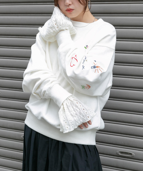 「KBF」 スウェットカットソー ONE グレー レディース_画像2