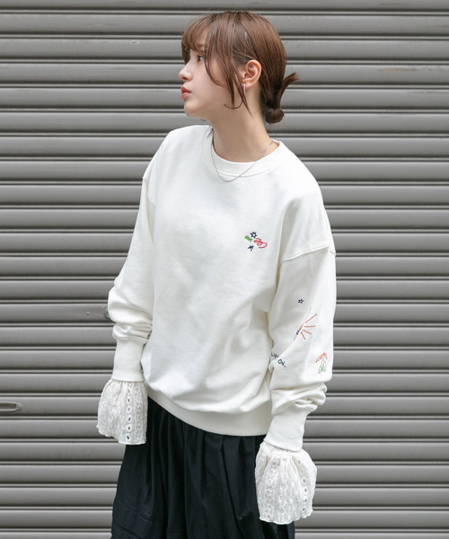 「KBF」 スウェットカットソー ONE グレー レディース_画像5