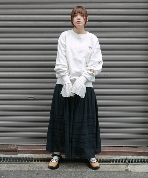 「KBF」 スウェットカットソー ONE グレー レディース_画像6