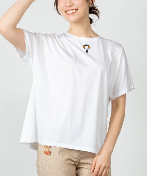 STUDIO PICONE（スタジオピッコーネ） tシャツ 半袖 コットン混ビーズ
