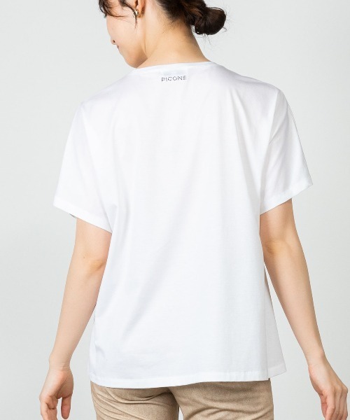 STUDIO PICONE（スタジオピッコーネ） tシャツ 半袖 コットン混ビーズ