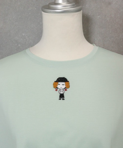 STUDIO PICONE（スタジオピッコーネ） tシャツ 半袖 コットン混ビーズ