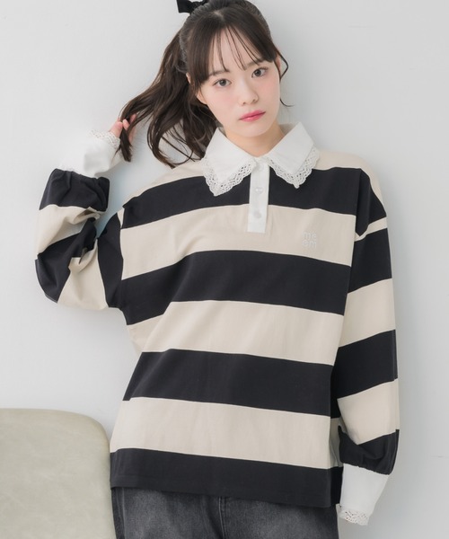 Emsexcite（エムズエキサイト） tシャツ レース付きラガーSH