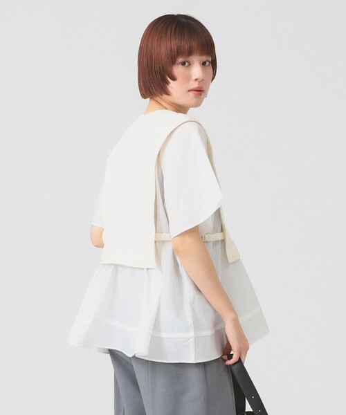 tシャツ ケーブル ジャカード キリカエ プルオーバー レディース