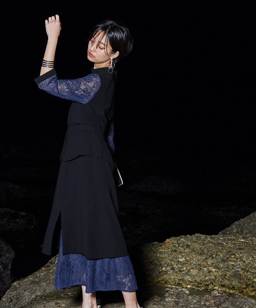 「Callarus」 7分袖ワンピース LL ブルー レディース_画像2