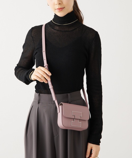 美品■IACUCCI オールレザー ショルダーバッグ　ブラック ウエストポーチ 2025 spring summer collection ⁡ material/ALCE tote/LANA バッグ