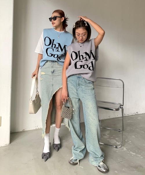 「SHAGGIE」 デニムスカート FREE ライトブルー レディース_画像2