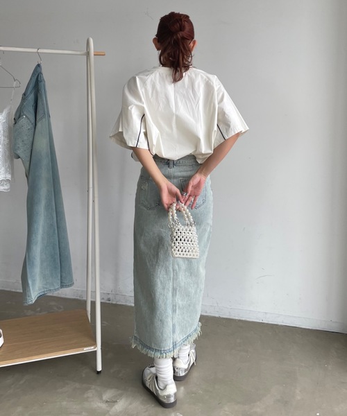 「SHAGGIE」 デニムスカート FREE ライトブルー レディース_画像3