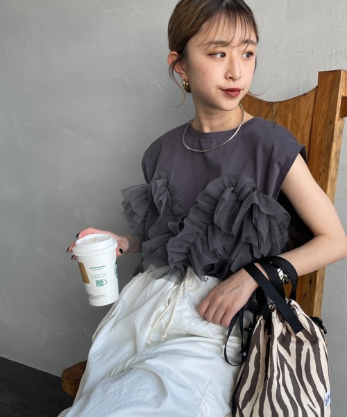 nenom tシャツ 「nenom/ネノム」 マルチWAY ビスチェ風チュールフリル