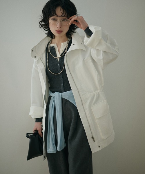 ミリタリージャケット モッズコート stand collar fly front middle jacket /スタンドカラー比翼ジップアップジャケット レディース