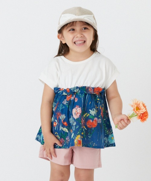 「hakka kids」 「KIDS」半袖カットソー 100cm オフホワイト キッズ_画像3