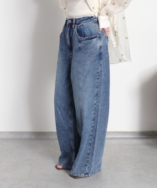 試着のみ chieko+ denim 38 デニム ワイドパンツ cepo（セポ） ワイドパンツ ジーンズ デニム デニムパンツ 「美脚見え