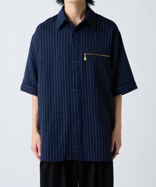 Lui's（ルイス） シャツ 半袖 ストライプ半袖オーバーシャツ メンズ