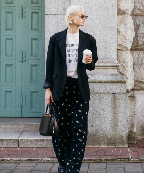 【新品】CREDONA FLOWER EMBROIDERY KNIT PANTS CREDONA（クレドナ） パンツ FLOWER EMBROIDERY KNIT PANTS/フラワー