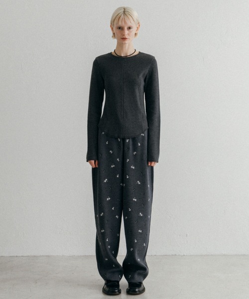 CREDONA（クレドナ） パンツ FLOWER EMBROIDERY KNIT PANTS/フラワー