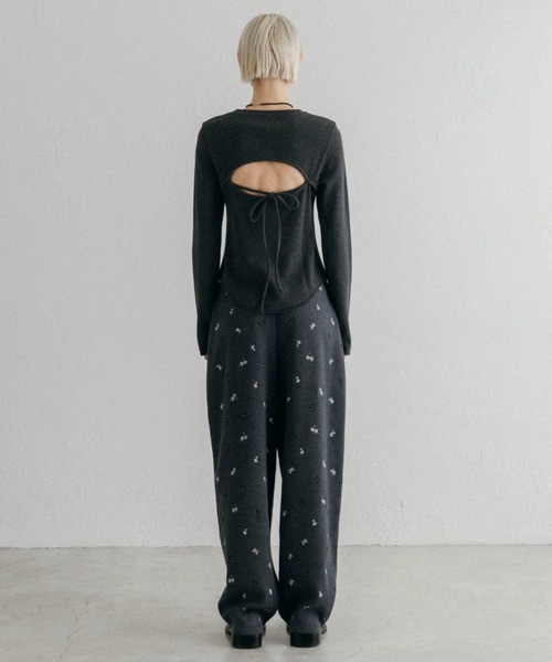 CREDONA（クレドナ） パンツ FLOWER EMBROIDERY KNIT PANTS/フラワー