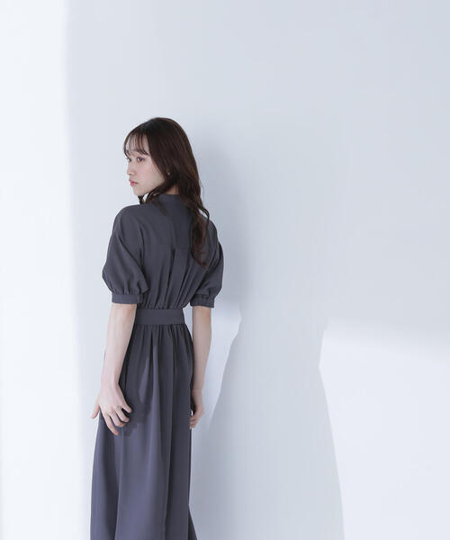「NATURAL BEAUTY BASIC」 長袖ワンピース MEDIUM ライトグリーン レディースの画像