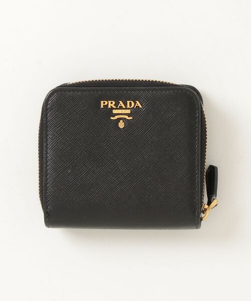 PRADA（プラダ） サフィアーノ コンパクトウォレット - ブラック