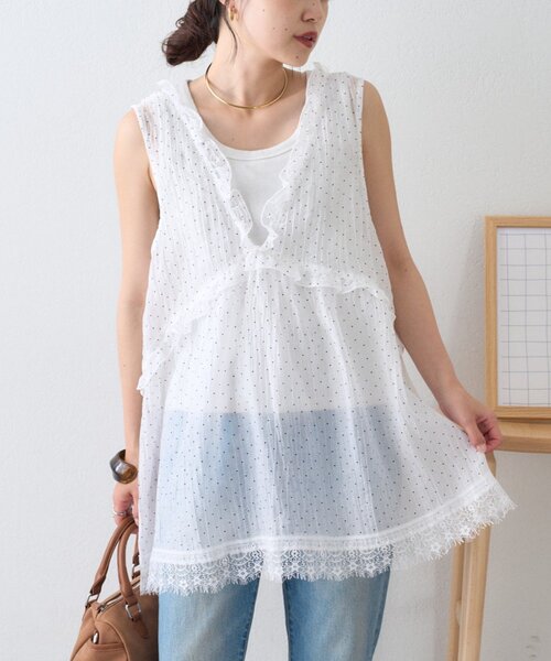 TO BE CHIC（トゥー ビー シック） 半袖チュニック 40 オフホワイト