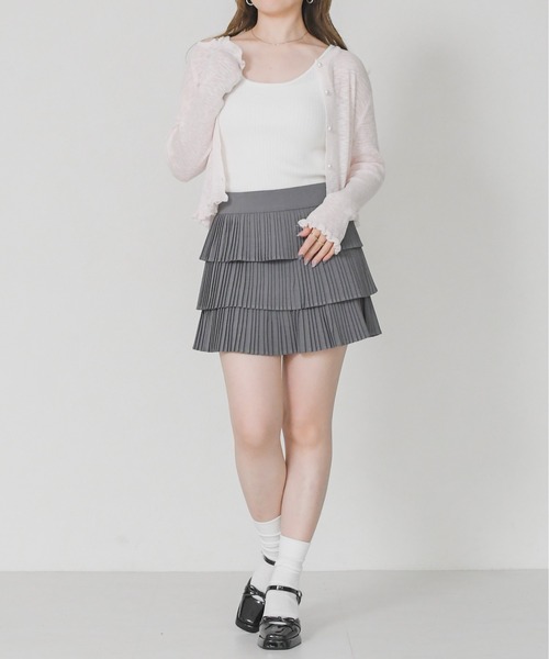 little suzie ジッパー付きリブ編みグレータンクトップ RESEXXY