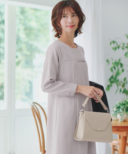 「Tiaclasse」 長袖ワンピース L ネイビー レディース_画像4
