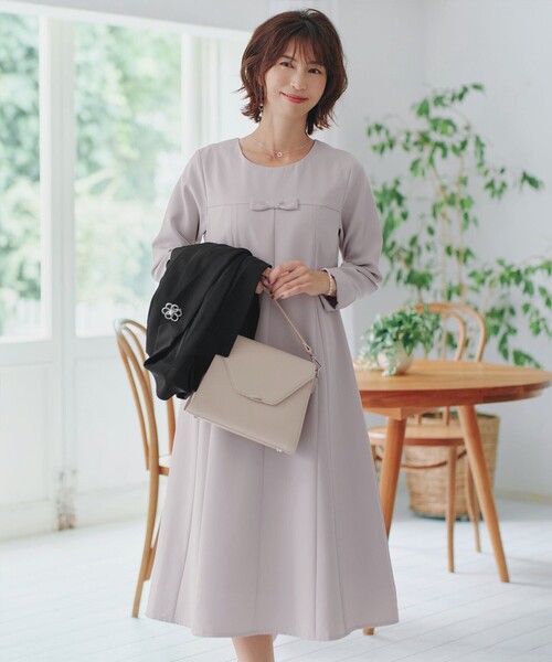 「Tiaclasse」 長袖ワンピース L ネイビー レディース_画像5