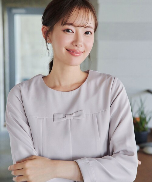 「Tiaclasse」 長袖ワンピース L ネイビー レディース_画像9