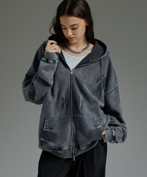 「cussil」 ジップアップパーカー X-SMALL ブラック メンズ_画像2