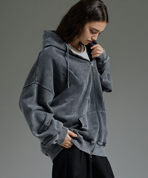 「cussil」 ジップアップパーカー X-SMALL ブラック メンズ_画像3