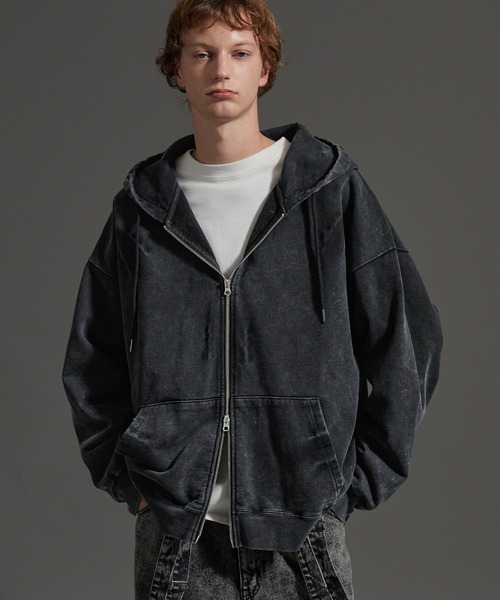 「cussil」 ジップアップパーカー X-SMALL ブラック メンズ_画像7